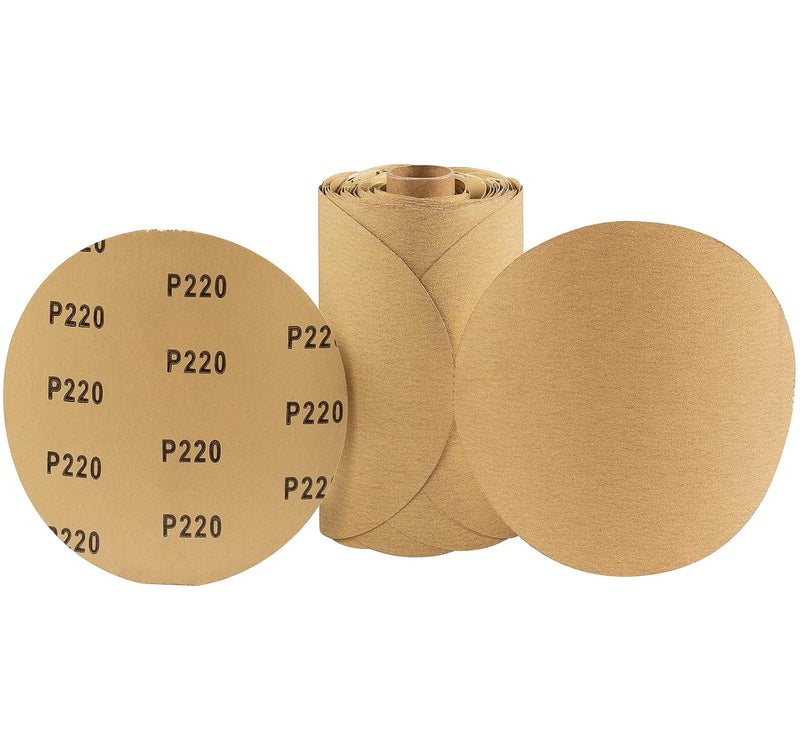 Shawya 100 PCS 6 Inch 220 Grit Sanding Discs with Self Adhesive Stickyback Sandpaper Roll Sander Attachment for Drill Self Stick Sandpaper with Sticky Back - Image 1